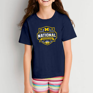 Michigan 2026 Basketball National Champions Logo Youth T-Shirt