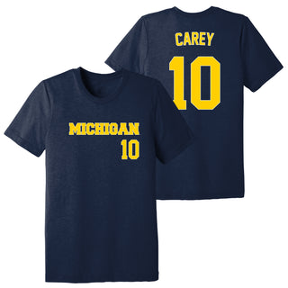 Michigan NIL Baseball Carey 10 Triblend T-Shirt - Solid Navy