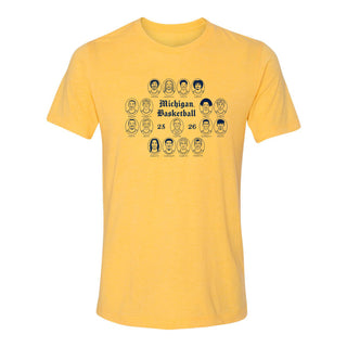 Michigan NIL Basketball Team Composite 25-26 Triblend T-Shirt - Yellow Gold