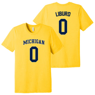 Michigan NIL Basketball Liburd 0 Triblend T-Shirt - Yellow Gold