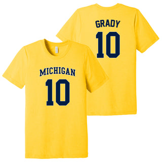 Michigan NIL Basketball Grady 10 Triblend T-Shirt - Yellow Gold