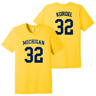 Michigan NIL Basketball Kordel 32 Triblend T-Shirt - Yellow Gold