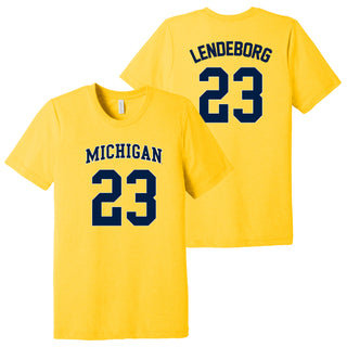 Michigan NIL Basketball Lendeborg 23 Triblend T-Shirt - Yellow Gold