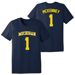 Michigan NIL Basketball McKenney 1 Triblend T-Shirt - Solid Navy