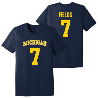 Michigan NIL Basketball Fields 7 Triblend T-Shirt - Solid Navy