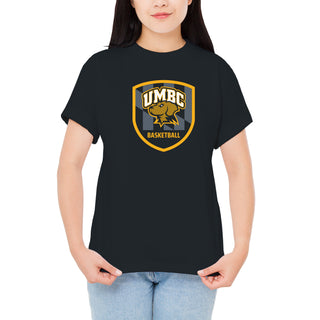 UMBC Retrievers Shield Logo Basketball T-Shirt - Black