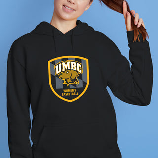 UMBC Retrievers Shield Logo Womens Basketball Hoodie - Black