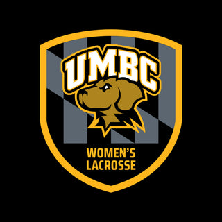 UMBC Retrievers Shield Logo Womens Lacrosse T-Shirt - Black