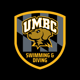 UMBC Retrievers Shield Logo Swimming & Diving Hoodie - Black