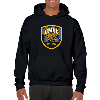UMBC Retrievers Shield Logo Softball Hoodie - Black