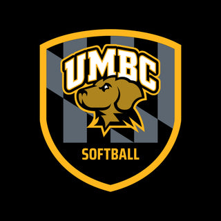 UMBC Retrievers Shield Logo Softball T-Shirt - Black