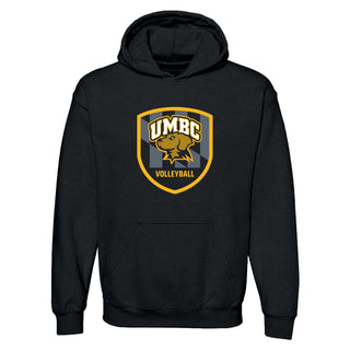 UMBC Retrievers Shield Logo Volleyball Hoodie - Black