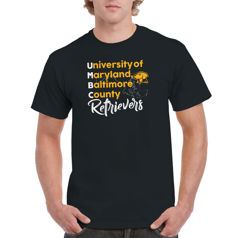 UMBC School Stack T-Shirt - Black