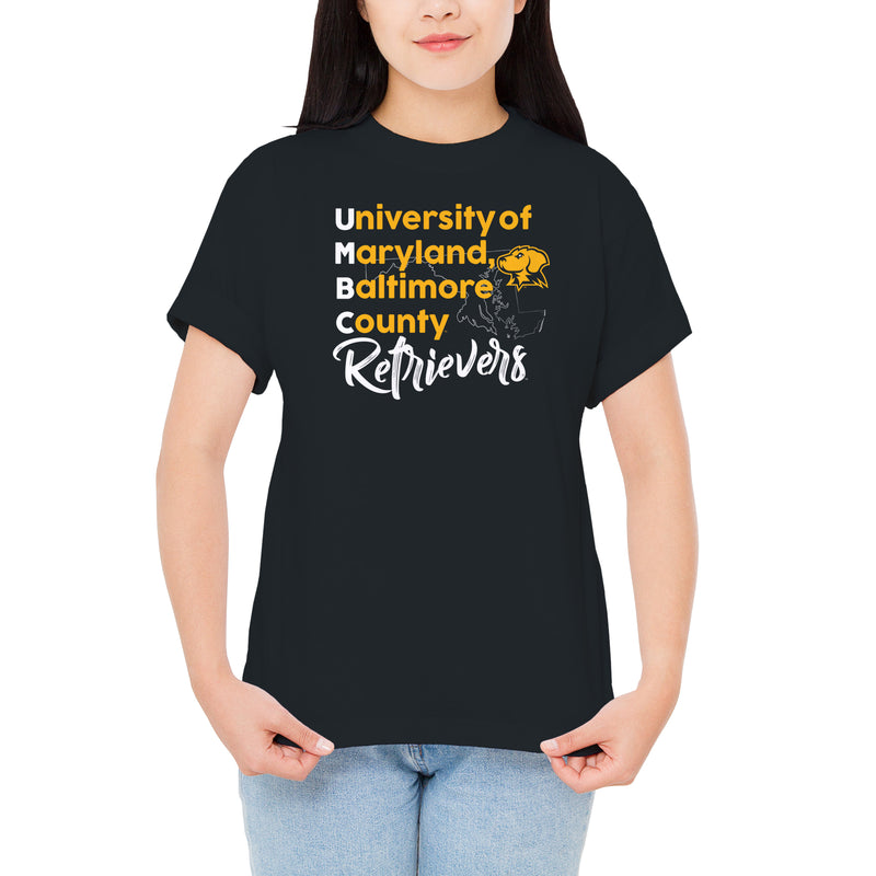 UMBC School Stack T-Shirt - Black