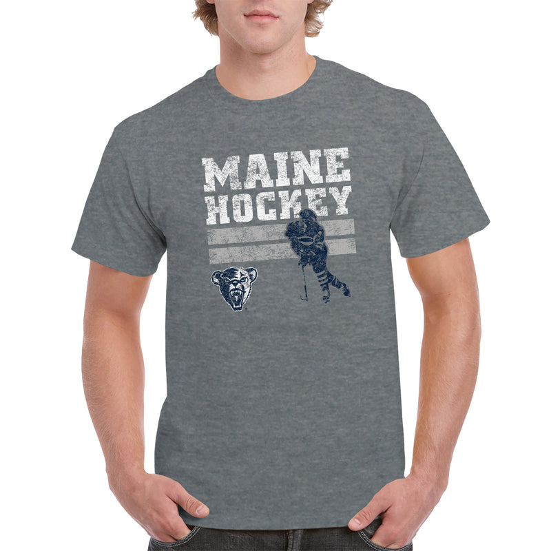 Maine Retro Ice Hockey T-Shirt - Graphite Heather