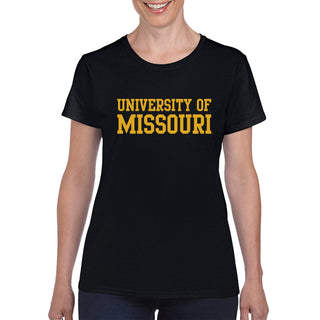 Missouri Tigers Basic Block Womens T-Shirt - Black