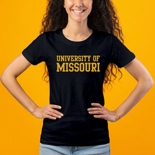 Missouri Tigers Basic Block Womens T-Shirt - Black