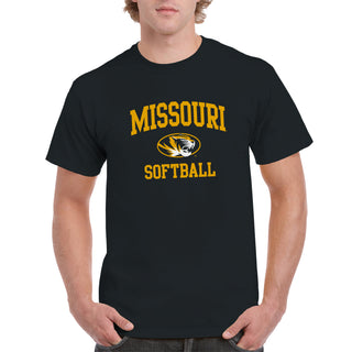 Missouri Tigers Arch Logo Softball T-Shirt - Black