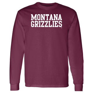 Montana Grizzlies Basic Block Long Sleeve T-Shirt - Maroon