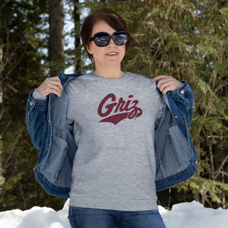 Montana Grizzlies Script Logo JA BTB Crewneck - Oxford