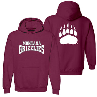Montana Grizzlies Front Back Print Hoodie - Maroon