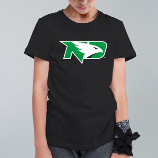 North Dakota Primary Logo Youth T-Shirt - Black