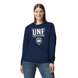 North Florida Ospreys Arch Logo Golf Long Sleeve T-Shirt - Navy