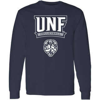 North Florida Ospreys Arch Logo Volleyball Long Sleeve T-Shirt - Navy