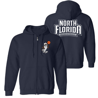 North Florida Ospreys Basketball Mascot LC Zip Hoodie - Navy