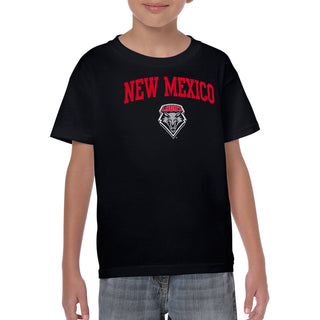 University of New Mexico Lobos Arch Logo Cotton Youth T-Shirt - Black