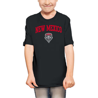 University of New Mexico Lobos Arch Logo Cotton Youth T-Shirt - Black