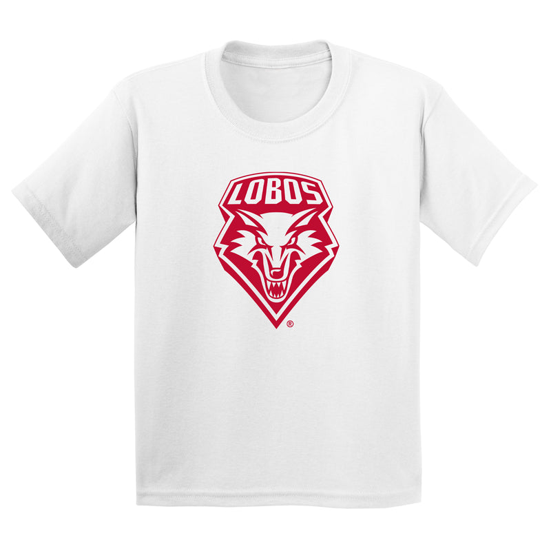 University of New Mexico Lobos Primary Logo Cotton Youth T-Shirt - White