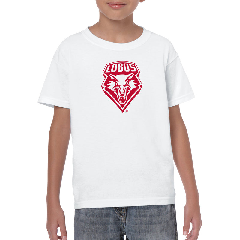 University of New Mexico Lobos Primary Logo Cotton Youth T-Shirt - White