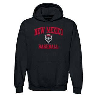 New Mexico Lobos Arch Logo Baseball Hoodie - Black