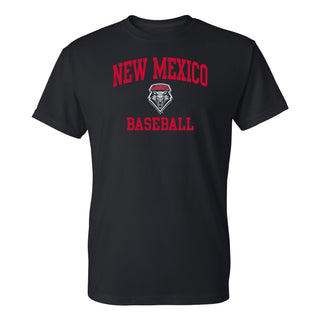 New Mexico Lobos Arch Logo Baseball T-Shirt - Black