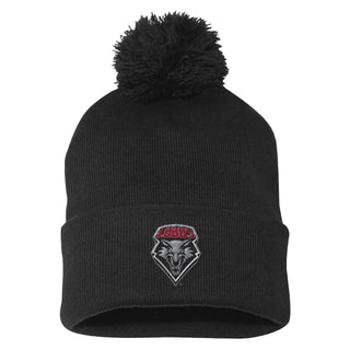 New Mexico Lobos Primary Pom Pom Beanie - Black