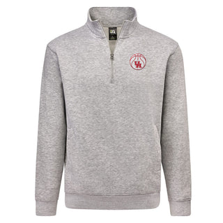 Houston Basketball Outline LC EMB BTB Quarter Zip Sweatshirt - Oxford