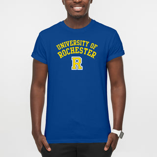 University of Rochester Yellowjackets Arch Logo Short Sleeve T Shirt - Royal