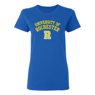 University of Rochester Yellowjackets Arch Logo Womens Short Sleeve T Shirt - Royal