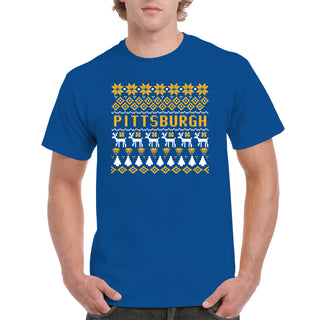 Pittsburgh Panthers Holiday Sweater T-Shirt - Royal
