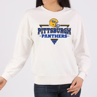 Pittsburgh Panthers Football Triangle Crewneck Sweatshirt - White
