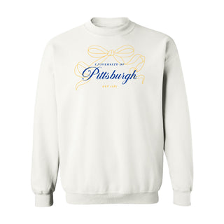 Pittsburgh Delicate Bow Crewneck Sweatshirt - White