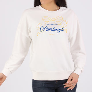 Pittsburgh Delicate Bow Crewneck Sweatshirt - White