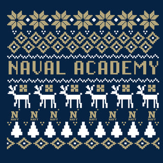 United States Naval Academy Holiday Sweater T-Shirt - Navy