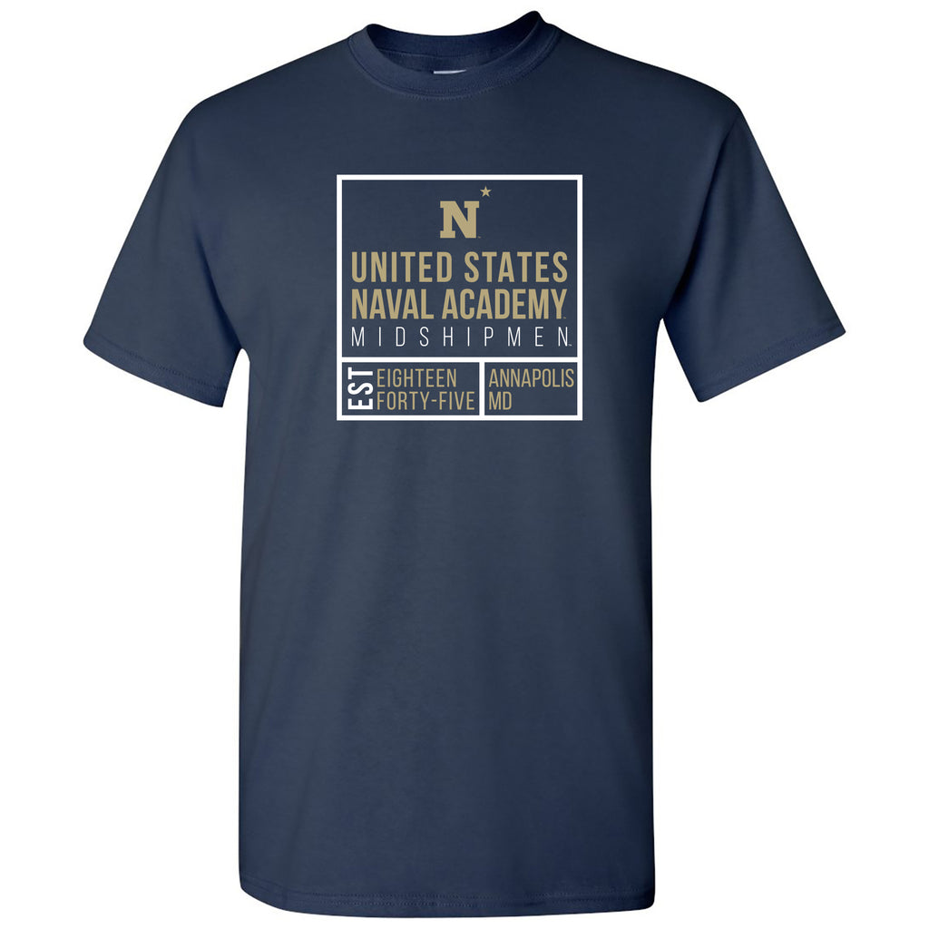US Naval Academy Box Label T Shirt - Navy – Underground Printing