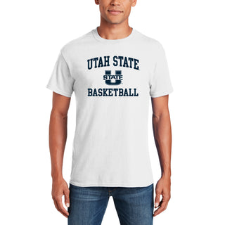 Utah State Aggies Arch Logo Basketball T-Shirt - White