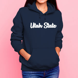 Utah State Aggies Basic Script Hoodie - Navy