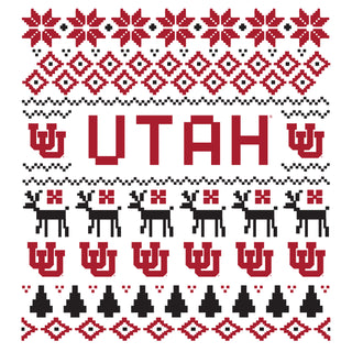 Utah Utes Ugly Holiday Sweater Crewneck - White