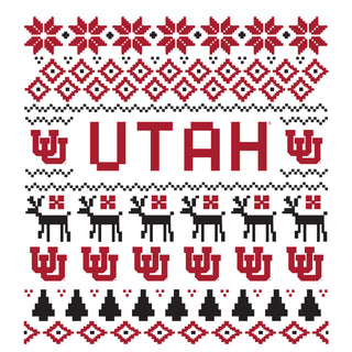 Utah Utes Ugly Holiday Sweater T-Shirt - White