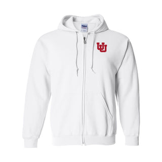 Utah Utes Primary Logo Left Chest Full-Zip Hoodie - White